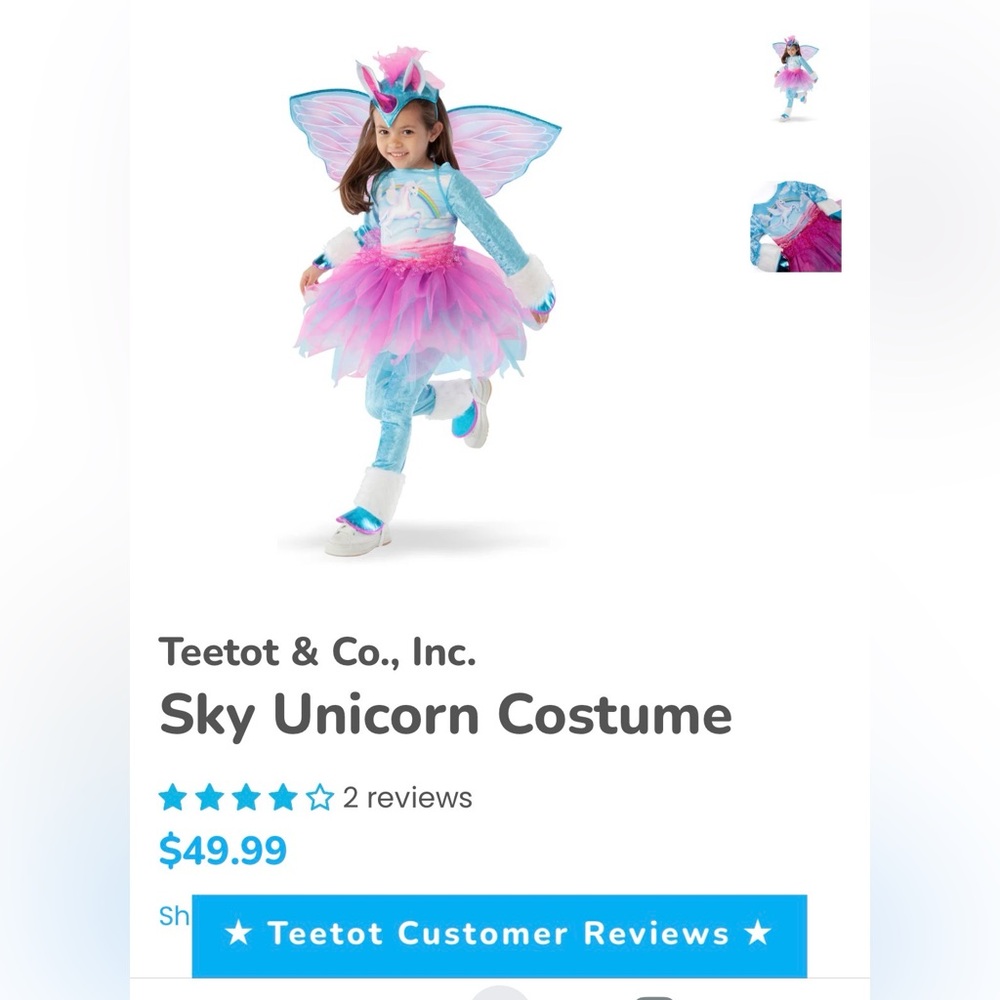 Kids 5/6 unicorn costume - worn once